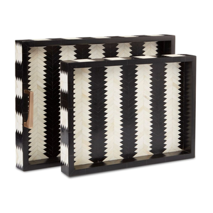 Plateau décoratif rectangulaire en os incrusté, écologique et de qualité supérieure |   Organisateur de luxe artisanal, résistant et compatible lave-vaisselle pour la maison - Product Image 4