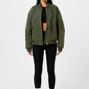 Chaqueta de bombardero de mujer de tamaño adulto hecha a medida, chaquetas de bombardero informales transpirables de buena calidad para mujer para ropa de calle - Product Image 4