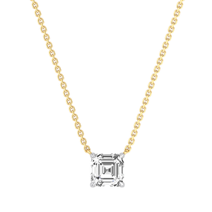 Collier pendentif en or 9 carats pour femme, diamant de laboratoire taille princesse (0,9-1,8 carats), plaqué rhodium, ensemble de bijoux pour mariage, anniversaire - Product Image 2