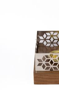 Quemador de incienso de lujo de madera y metal con diseño geométrico, quemador árabe de bakhoor y oud para decoración del hogar y regalos, uso en interiores. - Product Image 3