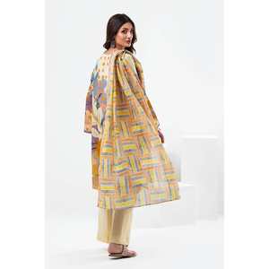 Ensemble 3 pièces orange non cousu pour femme, longueur genou, en tissu lawn, avec décorations diamantées, pour événements et occasions, taille XS, offre ODM - Product Image 5