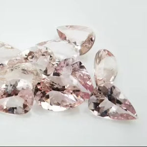 ลูกแพร์เจียระไนแบบมอร์แกไนต์ธรรมชาติทำจาก100% อัญมณีที่มีค่าบำบัดหลวมสำหรับทำเครื่องประดับ - Product Image 1