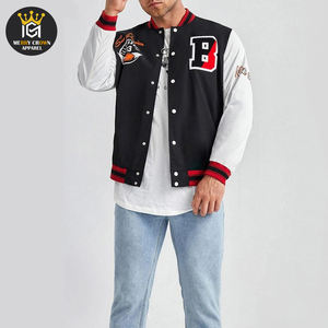 Vente en gros 2025 dernier style veste d'hiver Letterman support de corps en laine légère logo personnalisé imprimé Service OEM manches complètes - Product Image 5