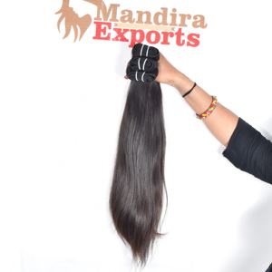 Pure Virgin Black Straight Bundles Extensiones de cabello humano de templo alineado con cutícula cruda Estilo de onda natural no procesado químicamente - Product Image 6