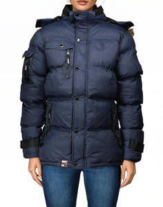 Luxury Windproof Zipper Elastic Cuffs Fur Hooded <b>Parka</b> Jacket Winter Special Warm Quilted Jacket With Customize Patches - Product Image 1