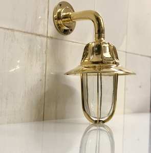 Nautical 1 Piece of Nautical Bulkhead Brass Wall Passageway Ship Bulkhead Lamp Light & Brass Shade - Product Image 5