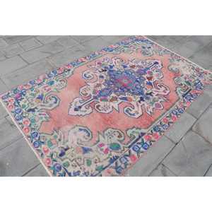 พรมวินเทจ, พรมตุรกีขนาด 4.4x7 ฟุต, พรมขนสัตว์สีชมพู - Product Image 3