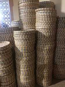 ตะกร้าไม้ไผ่ทรงกลมสำหรับตกแต่งสไตล์วินเทจถาดหวายแฮนด์เมดราคาน่าสนใจ - Product Image 2