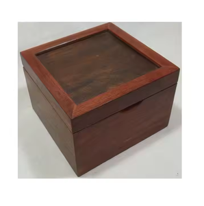 Caja de almacenamiento de joyería de madera Caja de embalaje y joyería de madera de acacia delicada Caja de madera natural de Crescent Crafts - Product Image 2