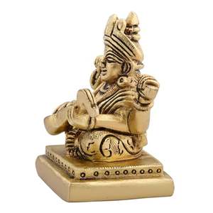 Latón Saraswati Idol Saraswati Mata Murti Estatua de latón puro con detalles intrincados para Pooja Home Decor y Car - Product Image 2