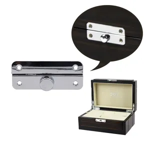 Manufacture Metal Accessories Square Shaped Chrome Plated Flute Wooden Box Push Lock