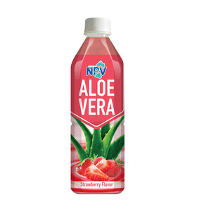 Proveedor de Vietnam, nuevo diseño, etiqueta, bebida de ALOE VERA, sabor a fresa, botella de PET de 500ml, servicio OEM ODM, certificación ISO HALAL - Product Image 1