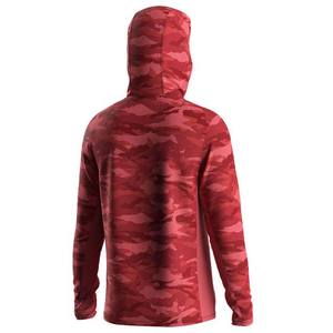 Diseño personalizado Camuflaje Poliéster Spandex Sublimado Protección solar Camisas de pesca con capucha Rendimiento Manga larga Nuevo diseño personalizado - Product Image 2