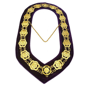 Collier de chaîne d'officiers de l'arche royale collier de régalia de franc-maçonnerie avec chaîne et bijoux de haute qualité - Product Image 1