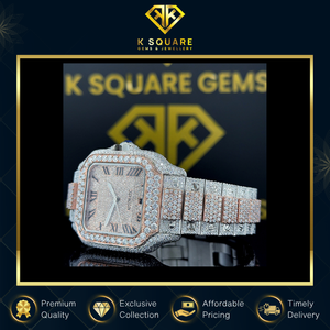 Meilleur nouveau mouvement carré à quartz automatique en acier inoxydable analogique résistant à l'eau unisexe pour mouvement montre en diamant Moissanite - Product Image 2