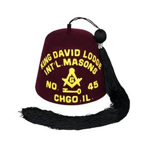 Chapeau fez universel OES de la franc-maçonnerie, en soie blanche pure avec broderie machine et strass, chapeaux fez 2026 - Product Image 6