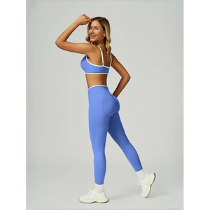 women sets yoga activewear bra top and leggings high waist seamless flexible stretch breathable fitness gear - Product Image 2
