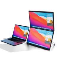 Lepow FlexScreen Sistema de 4 monitores portátil 18,5 pulgadas Modular LED IPS Pantalla ancha Compatible Tipo C para uso comercial de juegos