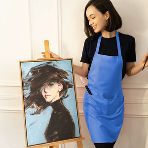 Customizable BEAM 100% Polyester Sleeveless Painting and Kitchen Apron Back <b>Lace</b> Design with Front Pockets - Product Image 1