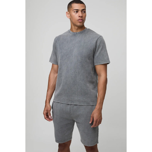 Fabricant de vêtements d'extérieur en coton spandex mélangé pour hommes offrant des services d'emballage et de logo d'ensembles d'été de marque privée - Product Image 1