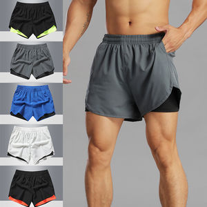 กางเกงขาสั้นชุดว่ายน้ำชายหาดสองชั้นของผู้ชายกางเกงขาสั้นเอวกลางกันน้ำรัดรูปกางเกงขาสั้นสำหรับฤดูร้อนผ้าทอระบายอากาศได้ดี - Product Image 1