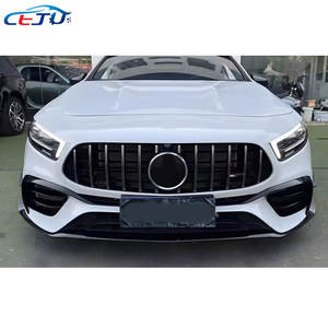 Kit de coche ABS negro brillante, alerón de parachoques delantero, divisores laterales de labio de barbilla, Canards para Mercedes Benz a Class W177 A45 S <span class=keywords><strong>AMG</strong></span> 2019-2025 - Product Image 2