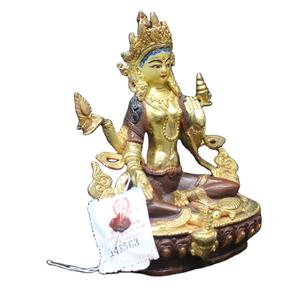 Les Statues artisanales religieuses doivent être achetées, Sculpture du népal en Bronze vert, finition Antique, laiton, métal et cuivre - Product Image 6