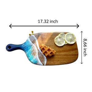 Planche à découper marine personnalisée en résine de bois de noyer, planche à fromage pour pain aux fruits de cuisine, plateau de service pour fête à la maison - Product Image 3