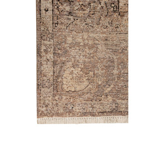 Alfombras de Lana Anudadas a Mano Viscaya, Gris y Negro, Estilo Boho, Medallón Abstracto, Patrón Rectangular para el Hogar y el Pasillo - Modelo Ea-1505 (Cs-01) - Product Image 4