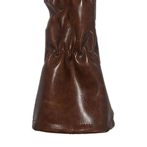 Salva Leather Brown Eco-Friendly Embossed Leather <b>Golf</b> Headcover for Driver Fairway Wood & Hybrid Clubs - Product Image 5