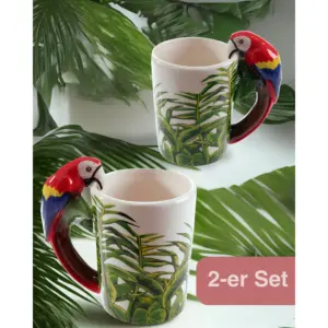 Ensemble de 2 poignées 3D originales pour tasses à perroquets et ara, idéal pour les cadeaux - Product Image 4