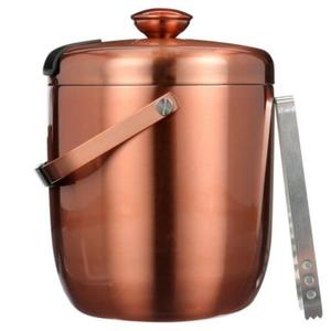 Large size copper ice bucket with premium grade insulation and elegant vintage design for stylish drink serving - Product Image 5