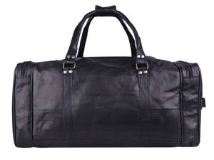 Bolsa de Viaje Deportiva de Lujo de Cuero Negro, Bolsa de Fin de Semana Grande, Organizador con Múltiples Bolsillos, Correa de Hombro Acolchada para Hombre - Product Image 6