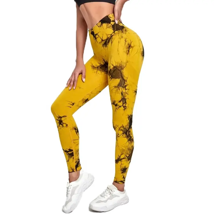 Customized Premium Quality Women's Legging Wholesale Fabricate Tie Dye Fashionable Fitness Wear Women's Compression Leggings