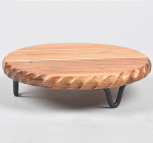 Wooden Fruit Snack Stand Tray Round Wooden Cake Stand Decoration party kitchenware <b>Used</b> - Product Image 6