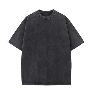 Streetwear vintage pour homme T-Shirt Hip Hop Polyester/Coton Noir Lavage à l'acide Logo personnalisé surdimensionné Anti-rides Séchage rapide - Product Image 6