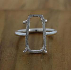 925 argent Sterling cercueil forme 10x17mm bricolage anneau pince métal plaqué pierre broche ensemble prix usine montage composant bijoux - Product Image 2