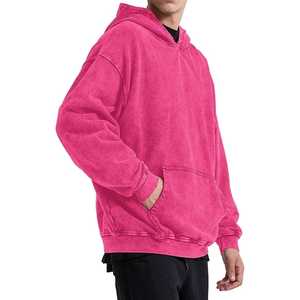 Sudadera con capucha lavada con ácido rosa Unisex, jersey de algodón 100% para hombre, ropa de calle Vintage, estampado Digital bordado de gran tamaño para invierno - Product Image 3