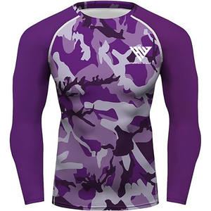 เสื้อกีฬาปั่นจักรยานสำหรับผู้ชายเสื้อแรชการ์ดแขนยาวพิมพ์ซับลิเมชันเต็มตัวทำจากโพลีเอสเตอร์ - Product Image 1