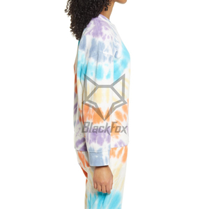 Sudadera de invierno de manga larga anticontracción sostenible para mujer, tela de Jersey con técnica Tie-Dye Vintage lavado ácido - Product Image 5