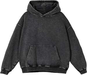 Sudadera con capucha extragrande vintage 100% algodón tejido forrado sólido estampado digital - Product Image 1