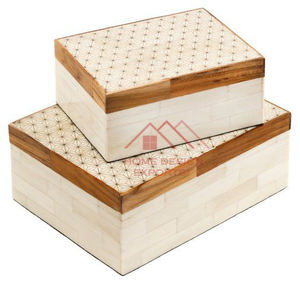 Caja de Madera Hecha a Mano con Diseño Atractivo, Cajas de Almacenamiento con Incrustaciones de Hueso Talladas a Mano - Product Image 4