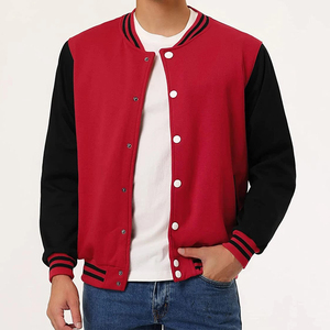 Veste de baseball varsity brodée à manches en cuir pour homme, style urbain, personnalisable, prix abordable 2026 - Product Image 3