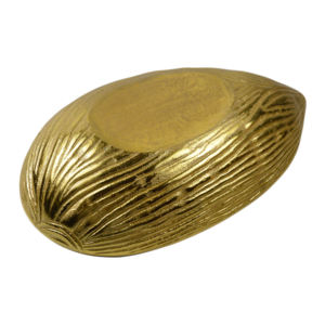 Bol de service en aluminium avec design en forme d'amande Bocal de stockage de collations et de fruits secs pour décoration de table Design d'aliments pour la maison - Product Image 2