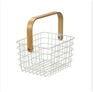 Venta al por mayor artículos para el hogar multifunción escritorio hierro Metal alambre fruta cesta de almacenamiento para niños tela - Product Image 4