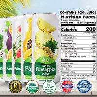 Jus de fruits 100% canneberge VINUT, 290ml/330ml x 24 canettes, marque OEM d'usine, haute qualité, sans sucres ajoutés, jamais concentré