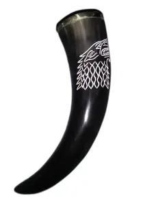 เขาควายดื่มไวน์/มีด/เบียร์สไตล์ไวกิ้งยุคกลาง พร้อมฐานตั้ง ดีไซน์สวยงาม งานแฮนด์เมด ขัดเงา ของแท้ เหมาะเป็นของขวัญทางธุรกิจ - Product Image 2