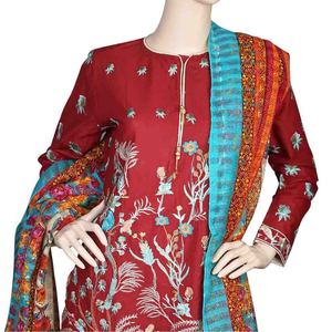 Traje de 3 Piezas Bordado para Mujer - Color Granate - Product Image 2