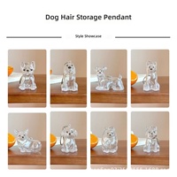 Porte-clés commémoratif pour poils d'animaux, médaillon transparent pour poils, pendentif en forme de race de chien ou de chat avec fermoir doré