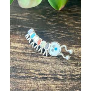 Broche Howard Shelendewa Caterpillar en argent sterling incrusté de pierres multiples P - Product Image 3